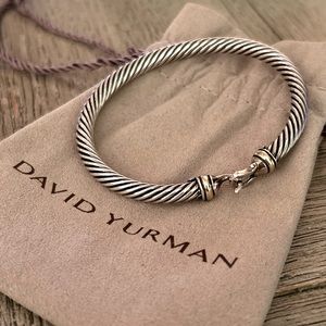 David Yurman Buckle Bracelet in Sterling Silver with 18K Yellow Gold